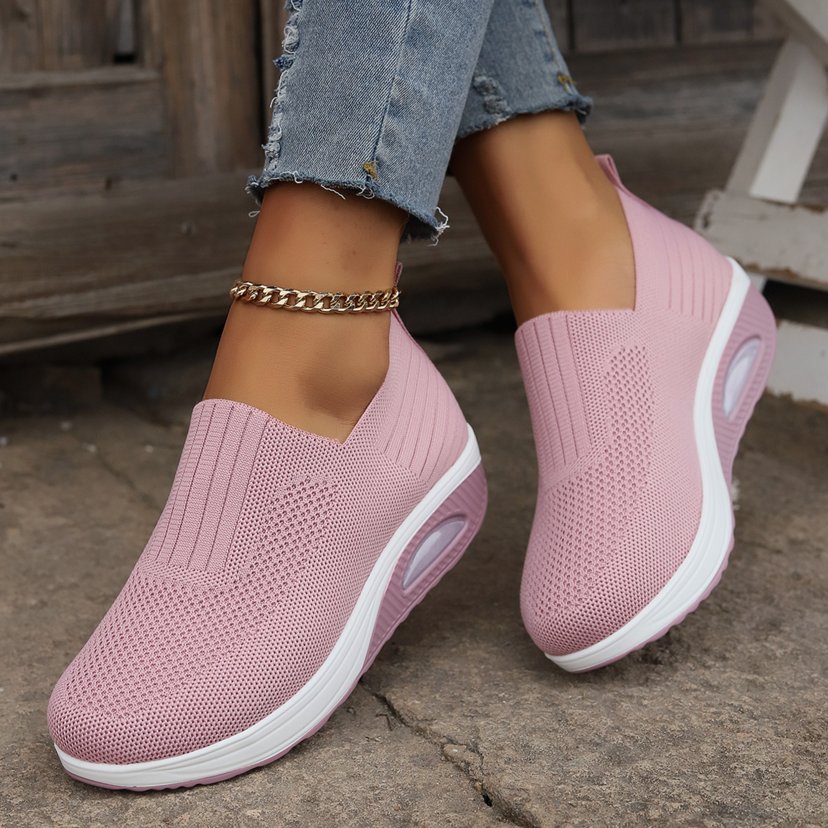 Verena - Wsuwane sneakersy z grubą podeszwą - zdjęcie 6
